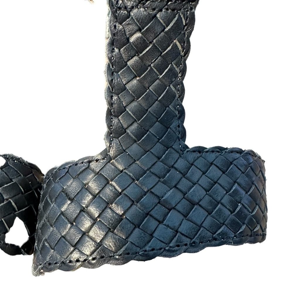 SBICCA made in Italy black woven leather heel sandals in size 10 - Picture 7 of 14